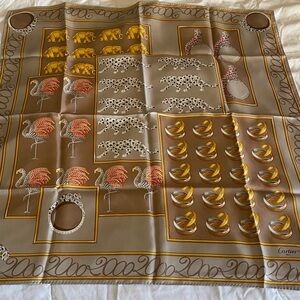 Cartier Brown and Yellow Animal Print Scarf